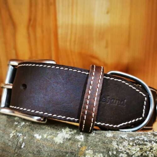 Lederhalsband für Jagdhunde handgefertigt Rotwild Schwarzwild – Individuell und edel – Bild 3