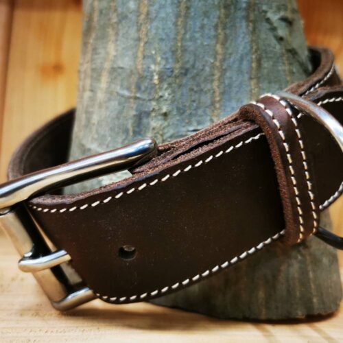 Lederhalsband für Jagdhunde handgefertigt Rotwild Schwarzwild – Individuell und edel – Bild 5