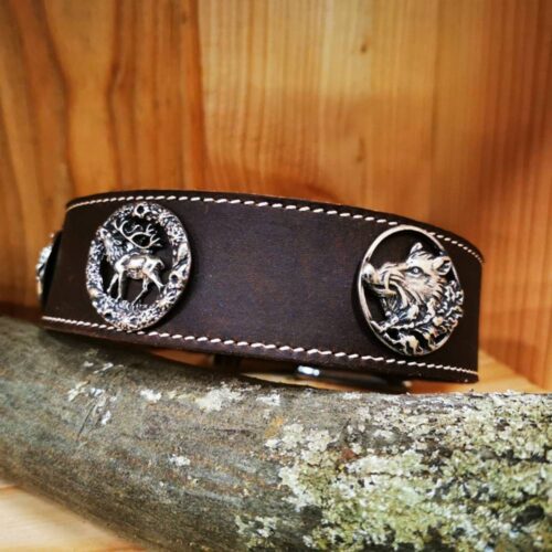 Lederhalsband für Jagdhunde handgefertigt Rotwild Schwarzwild – Individuell und edel – Bild 4